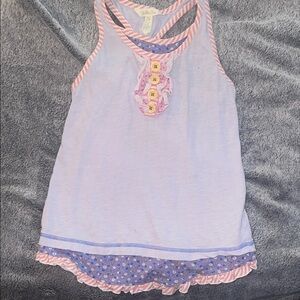 Matilda Jane Lavender and Pink Ruffle Tank Top